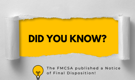 FMCSA: Notice of Final Disposition